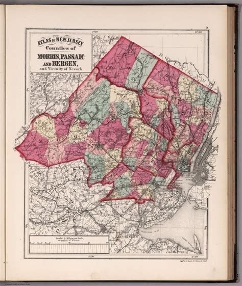 Atlas Of New Jersey Counties Of Morris Passaic And Bergen And