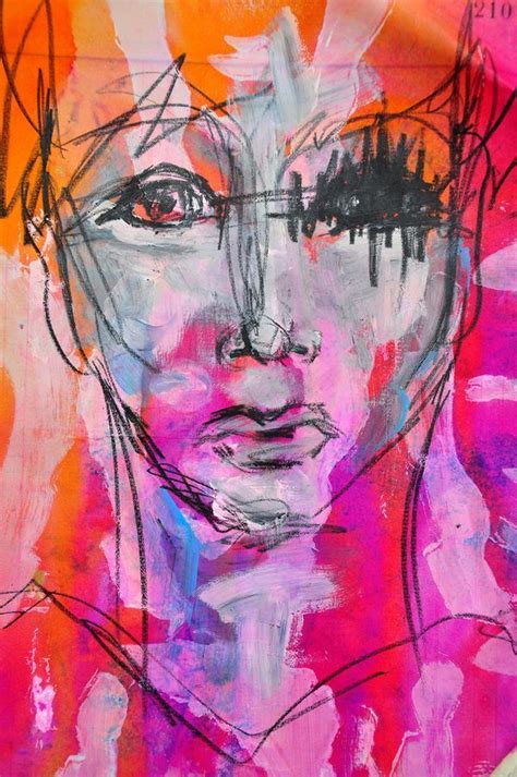 Drawing Over Dylusions In My Ledger Abstract Face Art Drawings