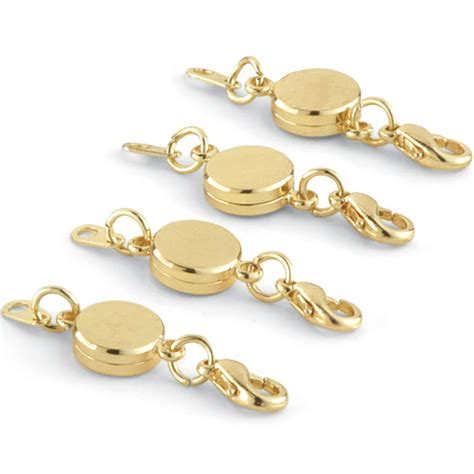 Collections Etc Easy On Off Magnetic Jewelry Clasps Set Of 4 Gold