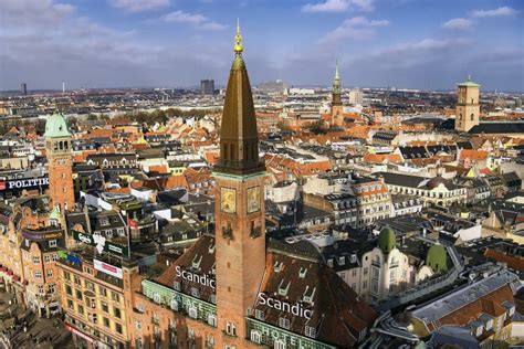 Aerial View Of Copenhagen From The Top Of Tower Of Copenhagen City Hall