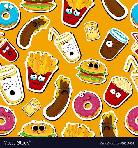 Cute Cartoon Foods With Faces