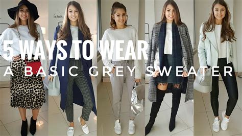 5 Ways To Wear A Grey Sweater Youtube