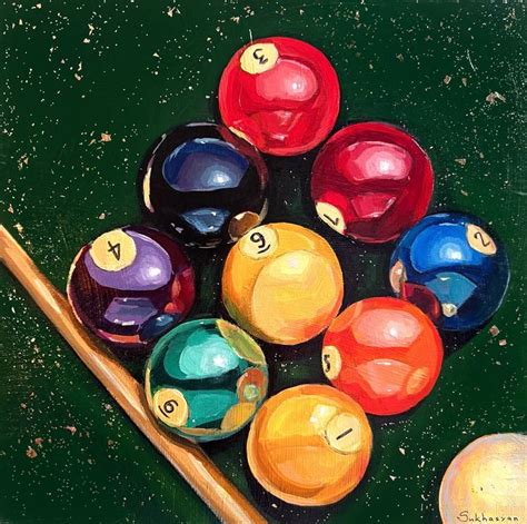 Still Life With Billiard Balls Painting By Victoria Sukhasyan Saatchi Art
