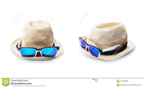 Cotton Hat And Sunglasses Isolated On White Background Stock Image Image Of Cotton Journey