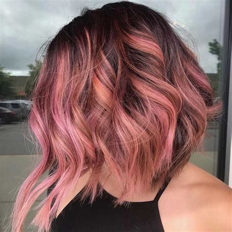 Brown Hair With Pastel Pink Highlights