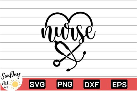 Nurse Stethoscope Svg Nurse Heart Beat Svg Nurse Heart Svg Nurse