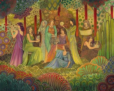 Nine Muses Greek Goddess Art Deco Psychedelic X Fine Art Print Las Musas Arte De La Diosa