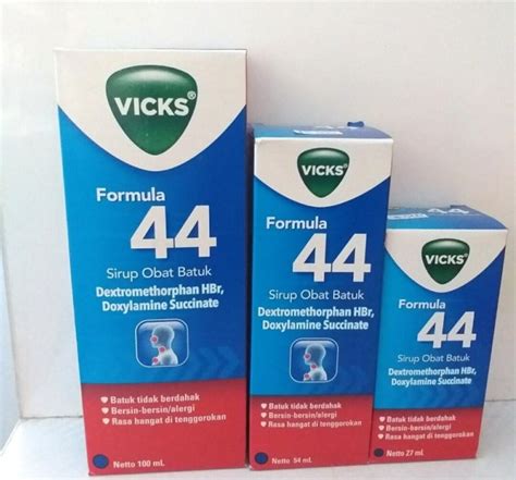 Vicks Vick Formula 44 Sirup Obat Batuk Pilek Dewasa 27ml 54ml Dan 100ml