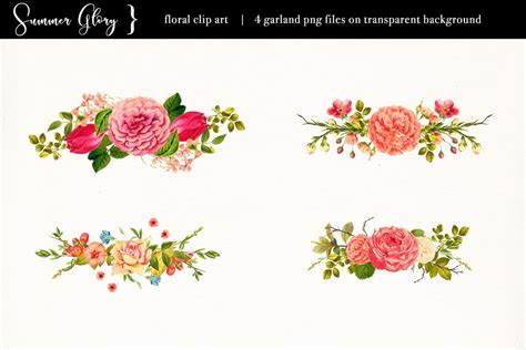 Floral Clip Art Summer Glory Avalon Rose Design