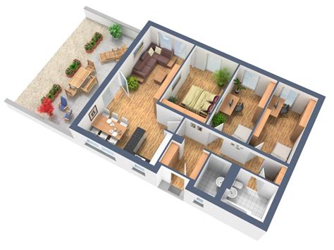 Unterschiedliche menschen brauchen verschiedene grundrisse. 3D Grundriss