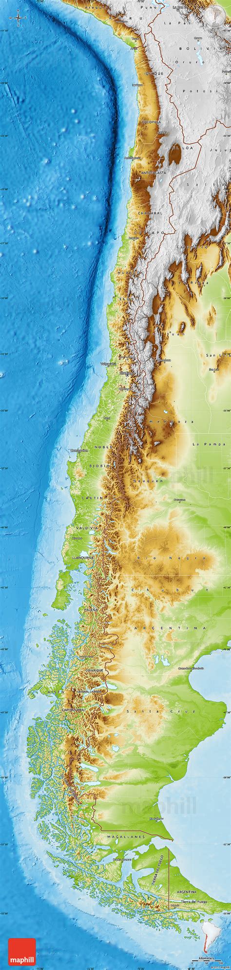 Physical Map Of Chile