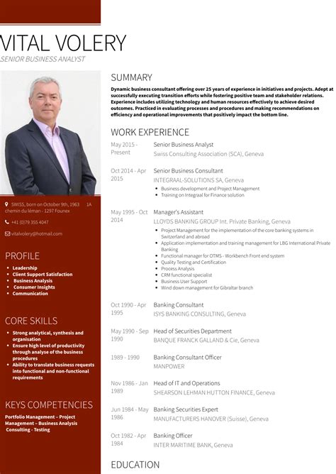 Resume example for finance professional with job experience as financial consultant. Business Consultant - Resume Samples and Templates | VisualCV