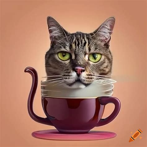 Cat Drinking Tea On Craiyon