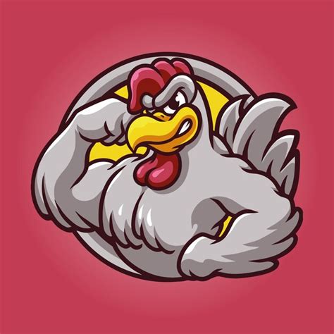 Premium Vector Chickens Strong Mascot Great Illustration For Your