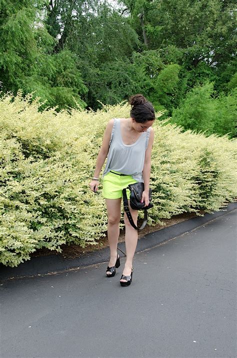Neon Shorts Outfit The Chic Life
