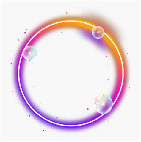 Circle Bubbles Bubble Rainbow Neon Circle Light Effect Png