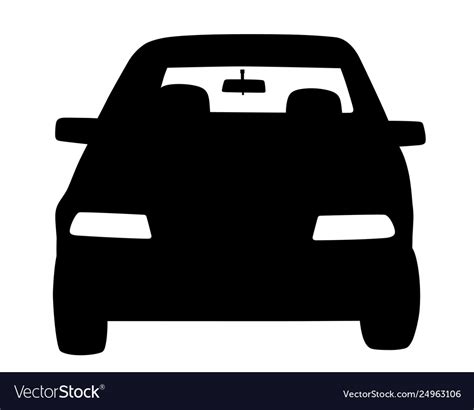 Parked Car Front View Silhouette Royalty Free Vector Image