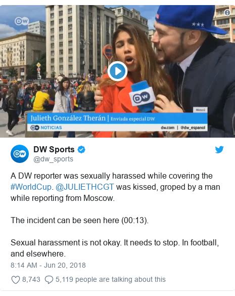 World Cup 2018 Female Reporter Groped And Kissed On Air Bbc News