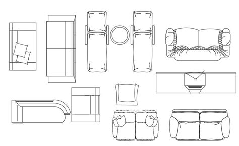Sofa Set And Arm Chair Free Cad Drawing Dwg File Cadbull
