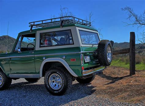 Green Early Bronco With Roof Rack Classic Bronco Classic Ford