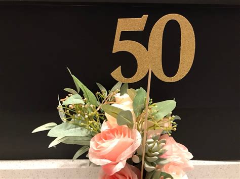 50th Birthday Centerpiece Sticks Glitter 50th Birthday Decoration