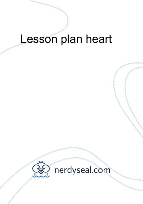 Lesson Plan Heart 467 Words Nerdyseal