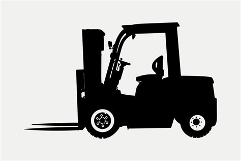 Forklift Truck Heavy Construction Vehicle Silhouette Illustration