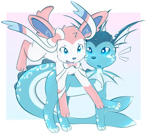 Sylveon And Vaporeon By Lap Deer On Deviantart