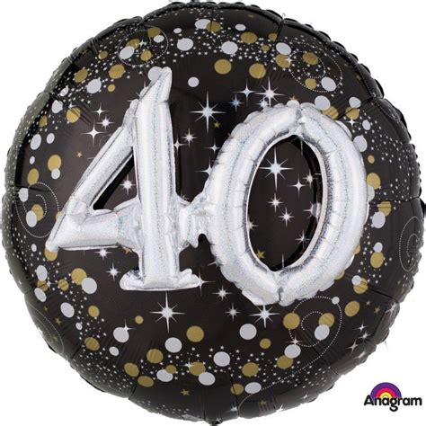 40th Birthday Sparkling Celebration Multi Balloon Holo Foil Balloon