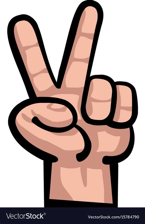 Hand Peace Sign Cartoon Royalty Free Vector Image