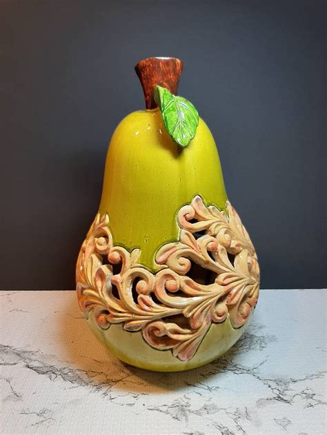Vase Ceramic Pear Home Decor Etsy