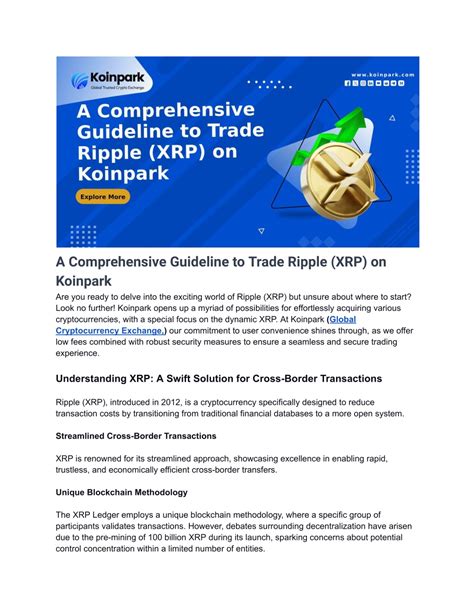 Ppt A Comprehensive Guideline To Trade Ripple Xrp On Koinpark Powerpoint Presentation Id