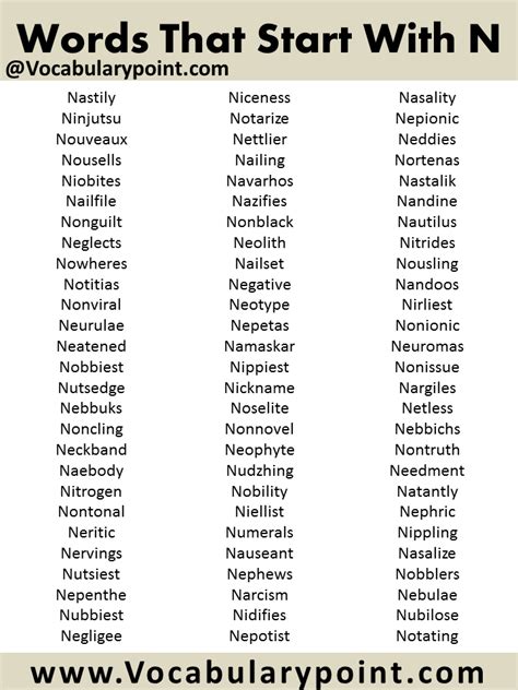 300 Words That Start With N To Describe Someone Vocabulary Point