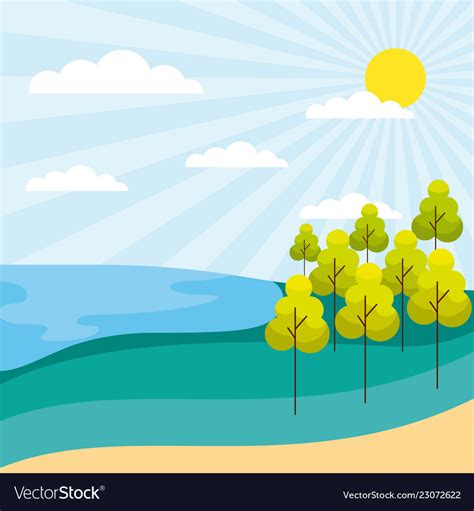 Outdoor Park Sunny Day Royalty Free Vector Image