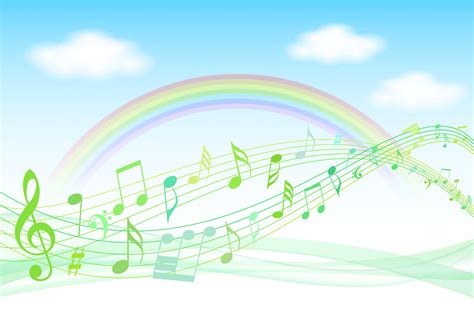 Rainbow Music Notes Clipart