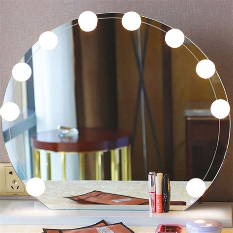 Cut the fabric to your mirror skirt according to your measurements. CHICIRIS Hollywood Style Vanity Mirror Lights Kit with 10 Led Dimmable Bulbs, Makeup Mirror ...