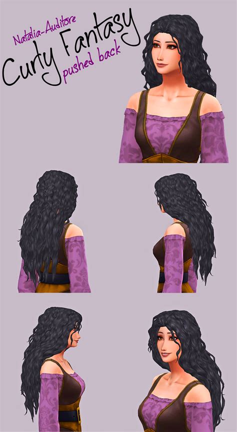 Curly Fantasy Pushed Back Version Natalia Auditore Sims 4 Sims