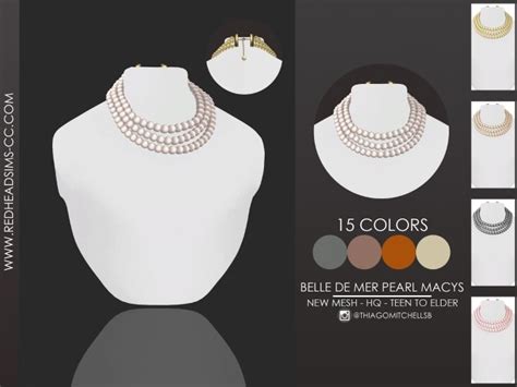 Pearl Necklace By Thiago Mitchell At Redheadsims Sims 4 Updates