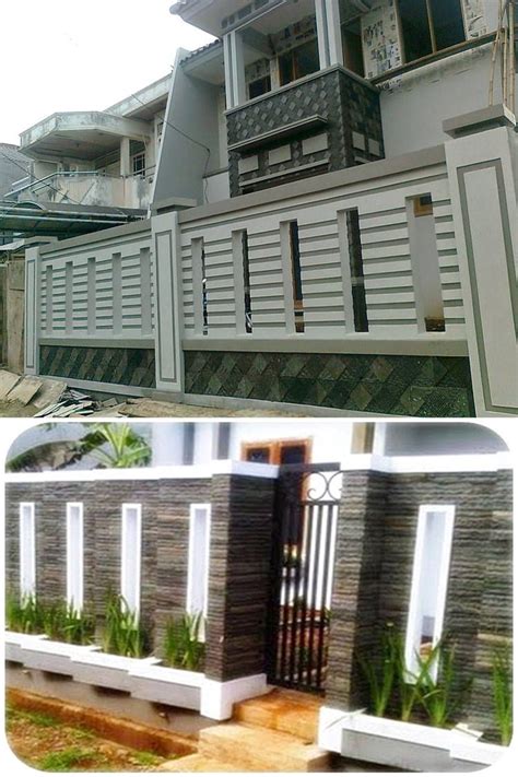 Pemilihan pagar minimalis yang tepat akan membuat rumah terlihat lebih serasi dan harmonis. 7+ Pagar Tembok Minimalis Tanpa Besi Update 2020