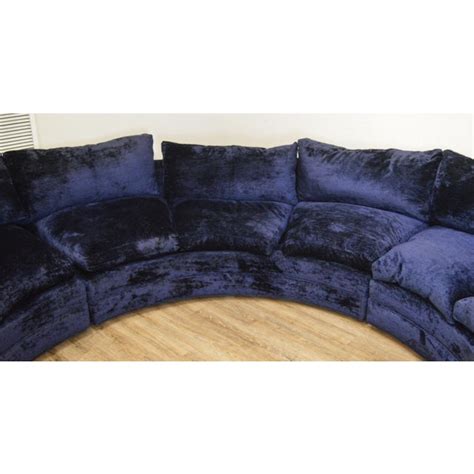 Mid Century Modern Blue Curved Circular Sectional Sofa Chairish