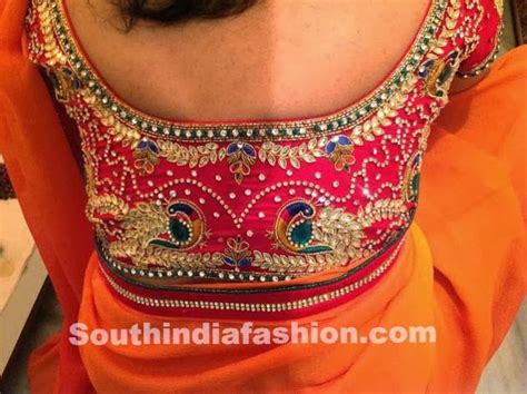 Beautiful Kundan Work Blouse South India Fashion