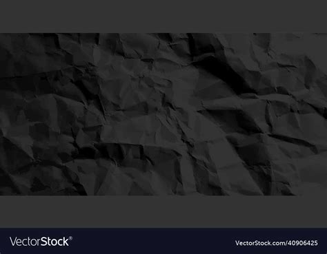 Black Crumpled Paper Texture Pattern Rough Grunge Vector Image