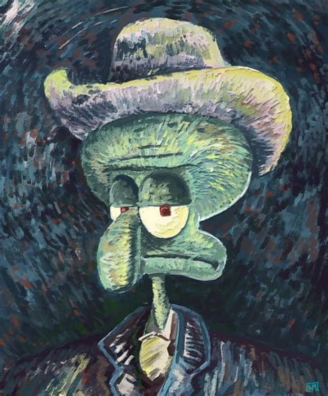 Spongebob Quite The Dashing Portrait Of Squidward Squidward Art