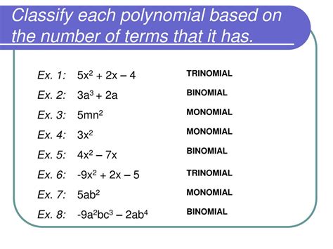 Classifying Polynomials Ppt Download