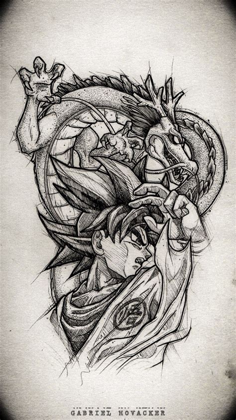 Dragonball Blackwork Tattoo Design Goku Desenhos Para Tatuar