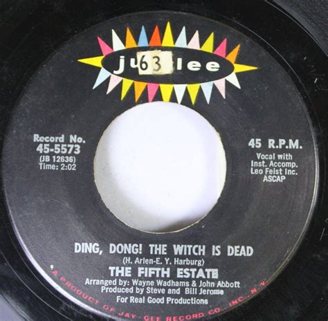 Rock 45 The Fifth Estate The Rub A Dub Ding Dong The Witch Is