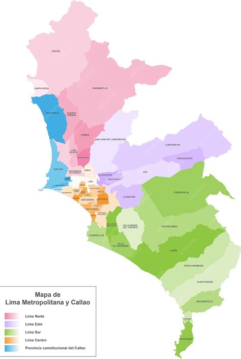 Premium Vector Lima Map Editable Mapa De Lima Metropolitana Y Callao
