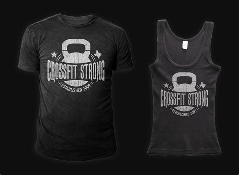 Bold Serious Gym T Shirt Design For Crossfit Strong By Dmono