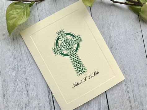 Personalized Sympathy Acknowledgement Cards | Celtic Cross | Funeral