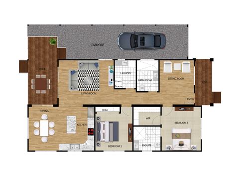 Color 2d Floor Plan Sample The 2d3d Floor Plan Company 2d 3d